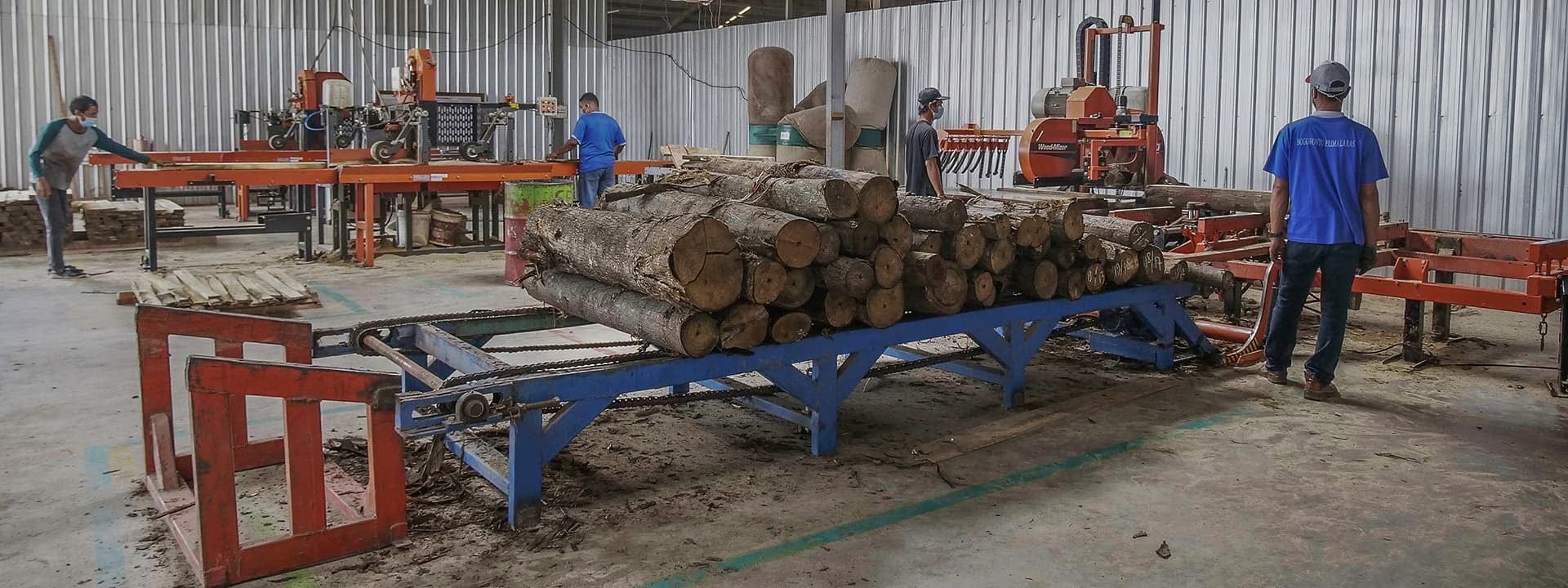 Sawmilling at a Wooden Door Production Business in Indonesia 