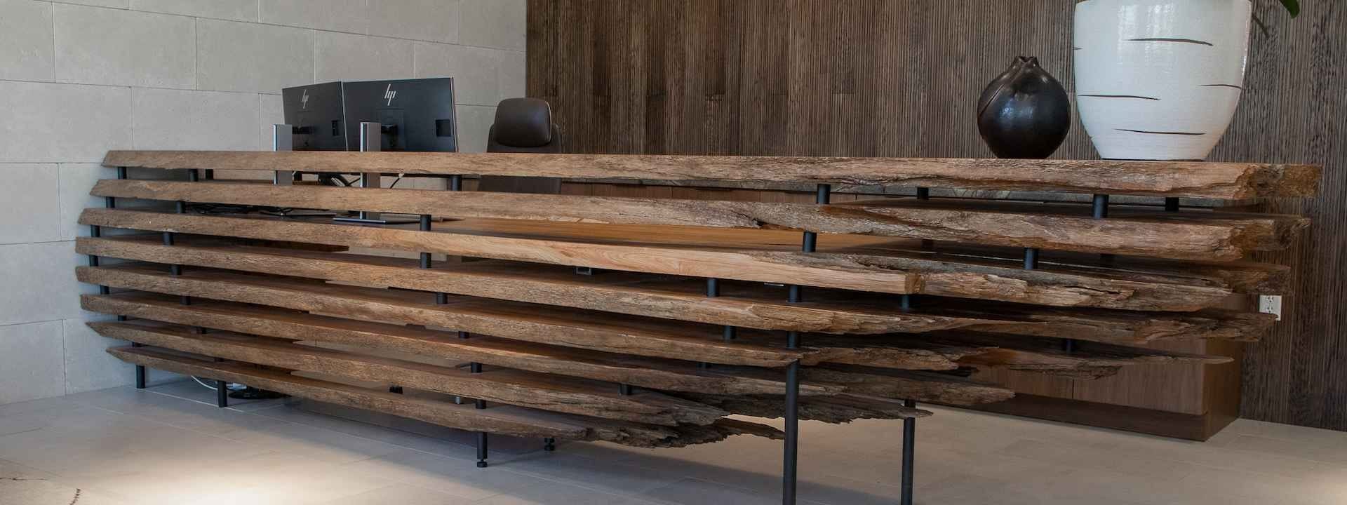 A Furniture Maker Creates a Unique Cypress Desk Using the LT15WIDE Sawmill