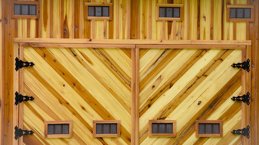 The kiln exterior is made from planed tulip poplar boards